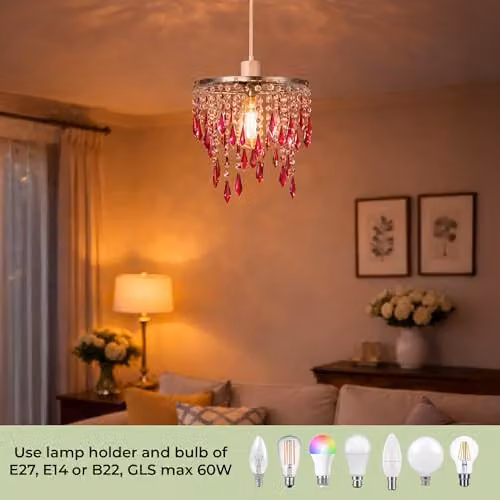 Innoteck Cherry Pink Acrylic Ceiling Pendant Light Shade – 2