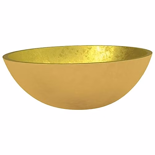 vidaXL Gold Glass Countertop Basin W/D/H: 50 x 37 x 14 cm
