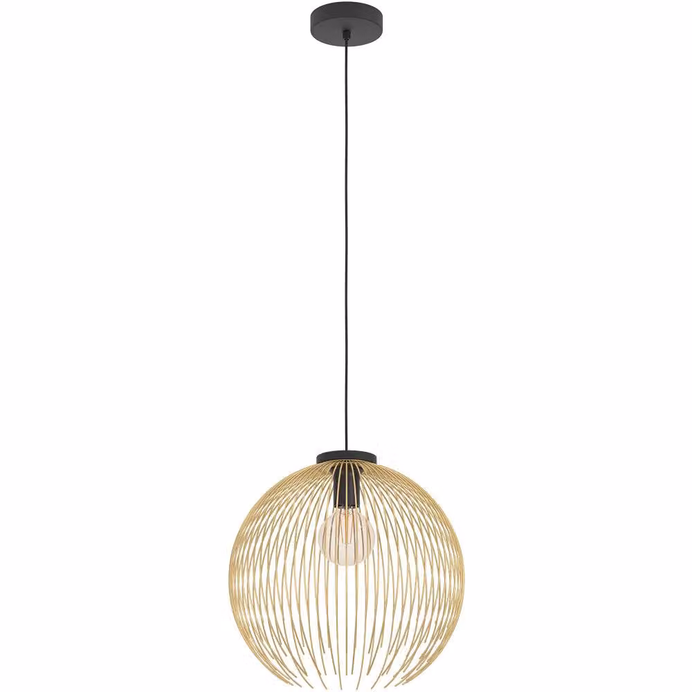 Loops Modern Black and Gold Metal Pendant Ceiling Light – 2