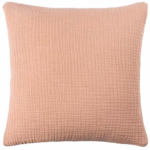 Riva Home Pink Cotton Square Cushion with Removable Cover, W/D/H: 45 x 45 x 45 cm