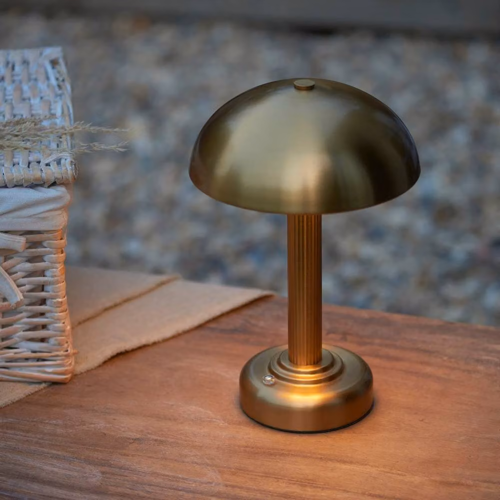 Netlighting Bridport Rechargeable Dimmable Table Lamp in Gold and Brass with Integrated Warm White LED – 4