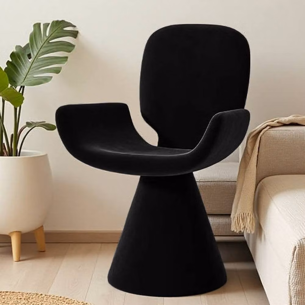 Rolipo Luxury Black 360 Swivel Vanity Stool and Dressing Chair for your Bedroom – 4