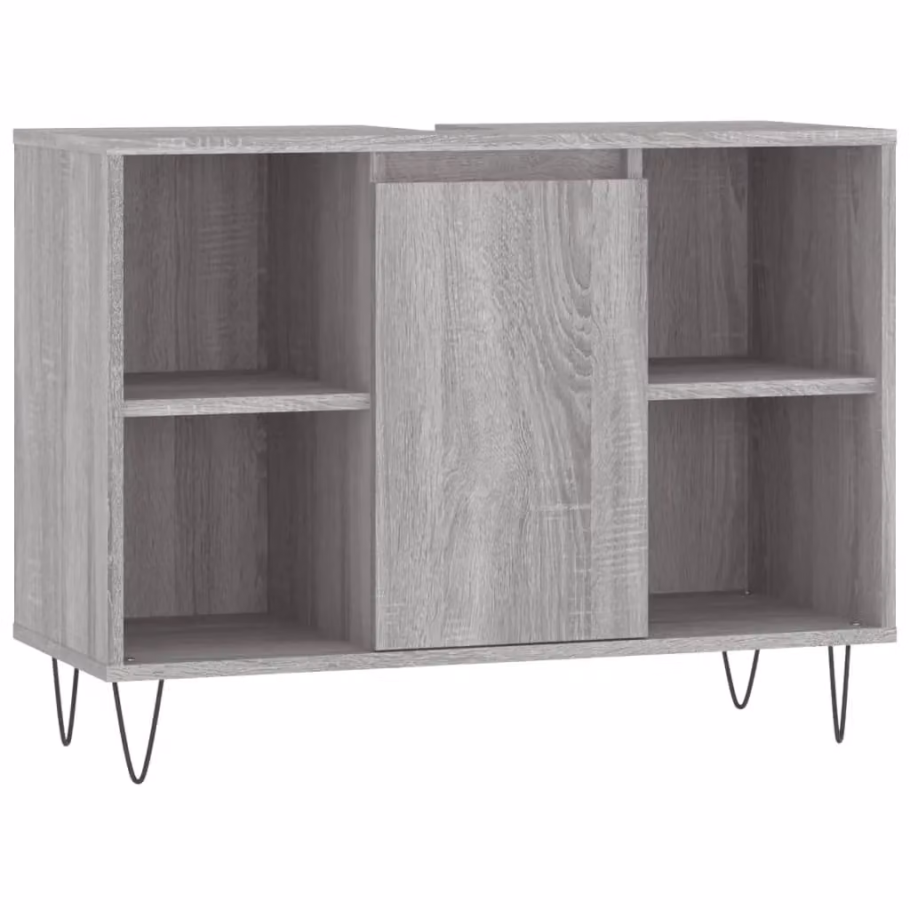 Berkfield Home Grey Sonoma Bathroom Cabinet W: 80 cm, D: 33 cm, H: 60 cm – 2