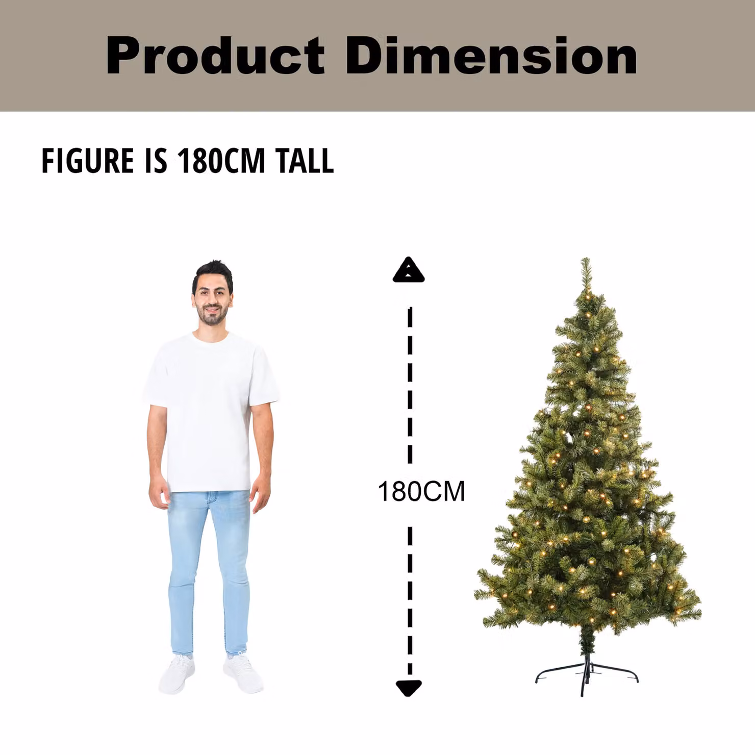 Shatchi 6ft Alaskan Pine Christmas Tree in Green with Warm White LED Lights – 4