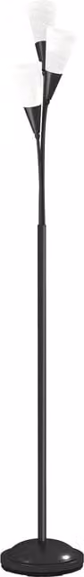 HOMCOM Modern 3-Light Black Metal Upright Floor Lamp for Living Room – 1