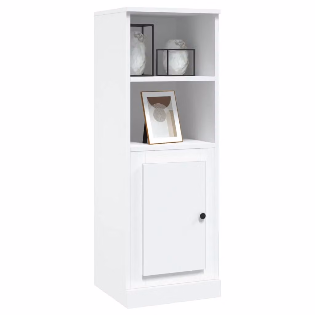 Berkfield Home White Minimalist Highboard with Hinged Doors and Internal Shelves, W: 36.0 cm, D: 35.5 cm, H: 103.5 cm – 2