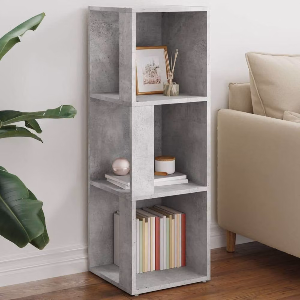Berkfield Home Modern Corner Cabinet in Concrete Grey, W/D/H: 33 x 33 x 100 cm – 2