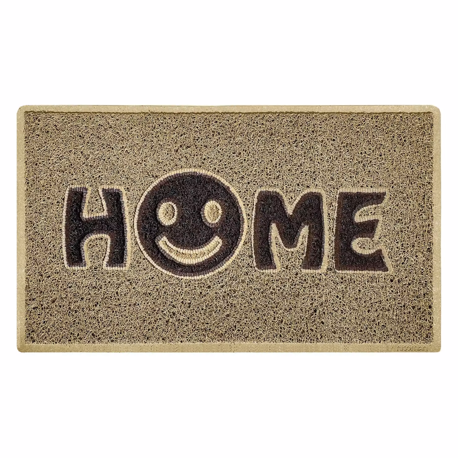 Nicoman Beige PVC Spaghetti Coil Rectangular Doormat, W: 44 cm, D: 75 cm – 2
