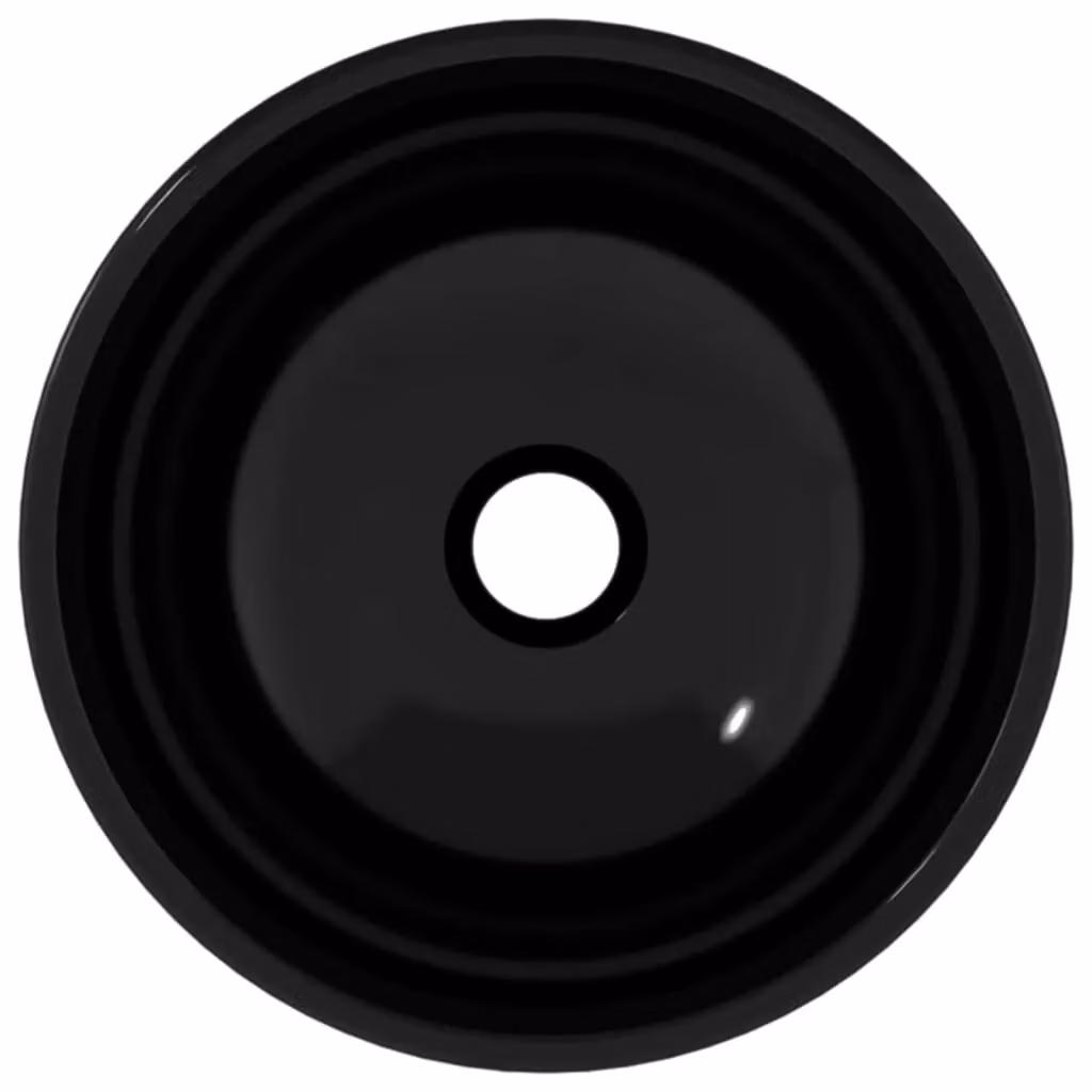 Berkfield Modern Black Tempered Glass Basin W: 30 cm, D: 12 cm, H: 12 cm – 3