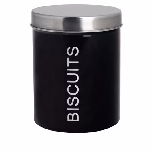 Harbour Housewares Metal Biscuit Tin in Black with Airtight Lid