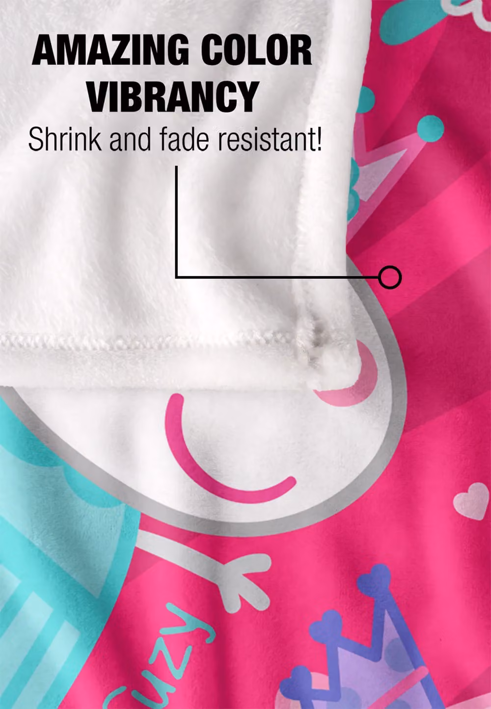 Hasbro Peppa Pig Kids Silky Touch Fleece Blanket in White, W: 152 cm, D: 127 cm – 4