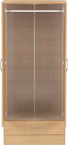 Seconique Nevada 2 Door 1 Drawer Wardrobe in Oak Effect – 2