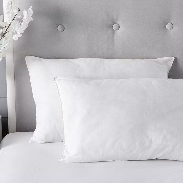Snug City Anti Allergy Hollowfibre Pillows, 2 Pack, White Microfibre Soft Cover – 1