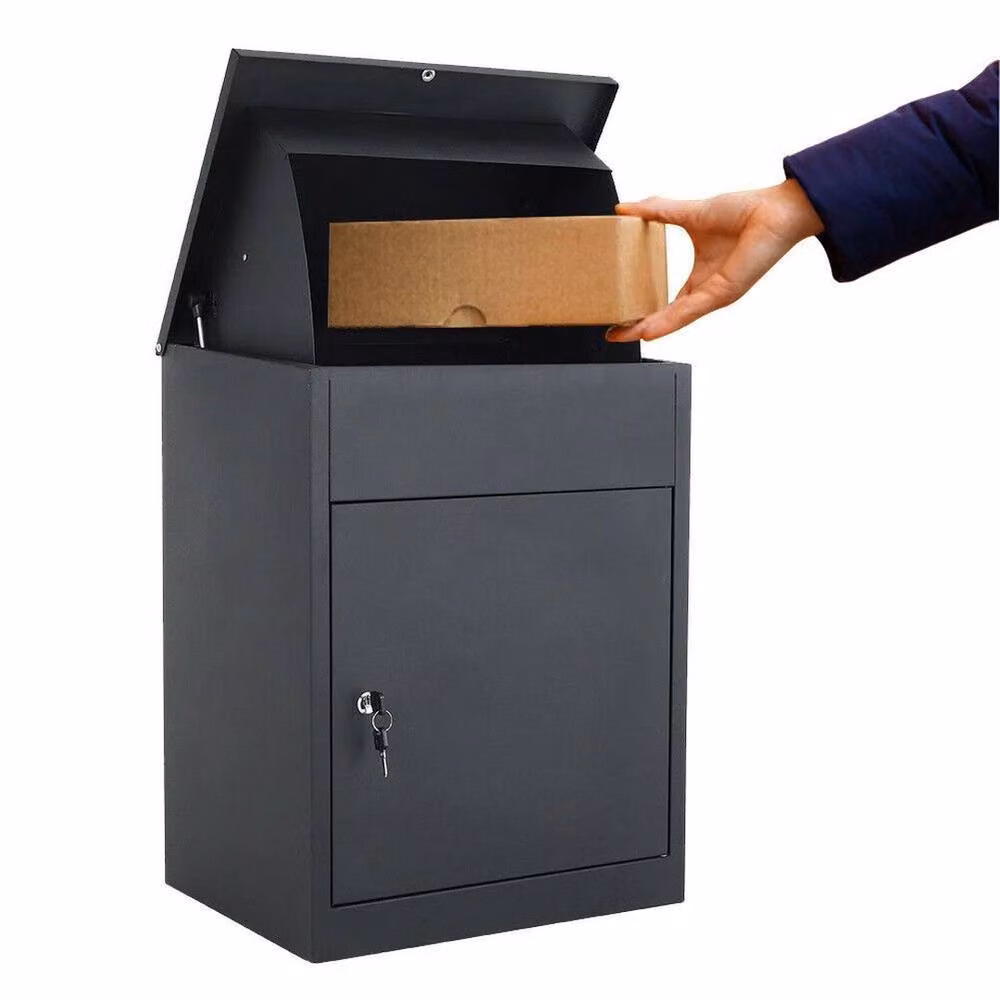 SPETLEK Lockable Steel Wall Mounted Outdoor Letter Post Box with Combination Lock in Black – 2