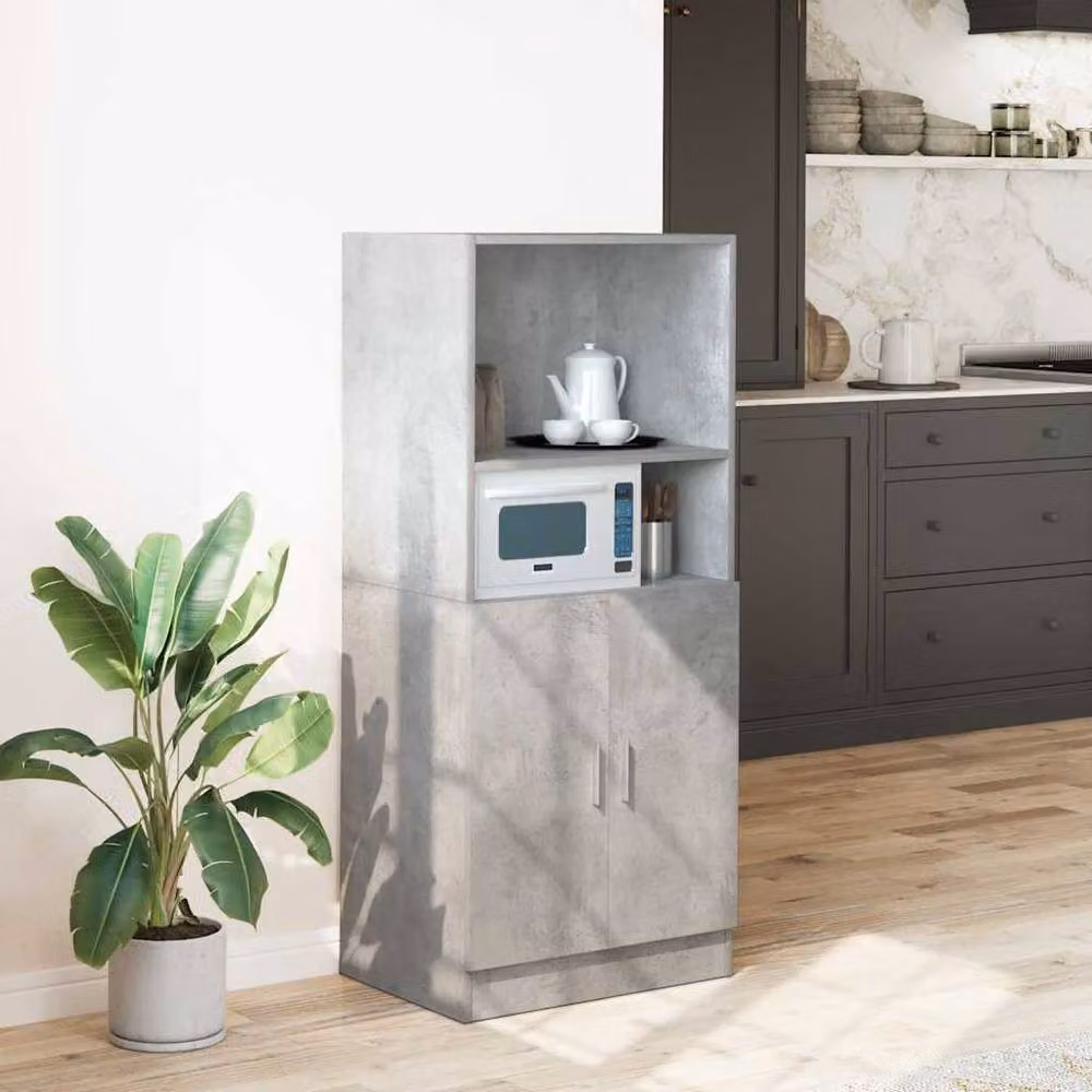 Berkfield Home Modern Kitchen Cabinet in Concrete Grey, W/D/H: 57 x 41.5 x 131.5 cm – 2