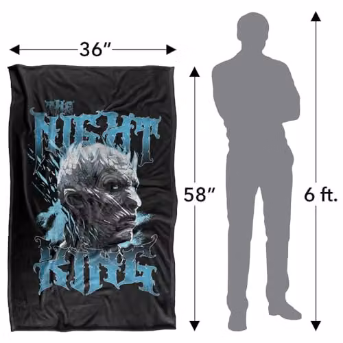 LOGOVISION Game of Thrones Night King Band Super Soft Fleece Throw Blanket, Multicolour, W: 91.44 cm x L: 147 cm – 4