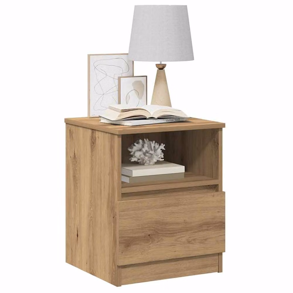 Berkfield Home Artisan Oak Bedside Cabinets, 2 Piece Set in Brown, W/D/H: 40 x 40 x 50 cm – 3