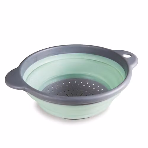 Libbi Lou Collapsible Silicone Kitchen Colander with Handles, Green or Orange, Diameter: 23 cm – 1