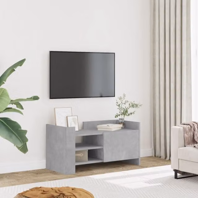 Berkfield Home TV Cabinet in Concrete Grey, W/D/H: 80 x 35 x 40 cm – 1