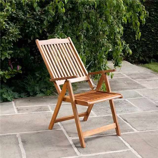 BillyOh Classic Acacia Wood Reclining Garden Chair in Brown