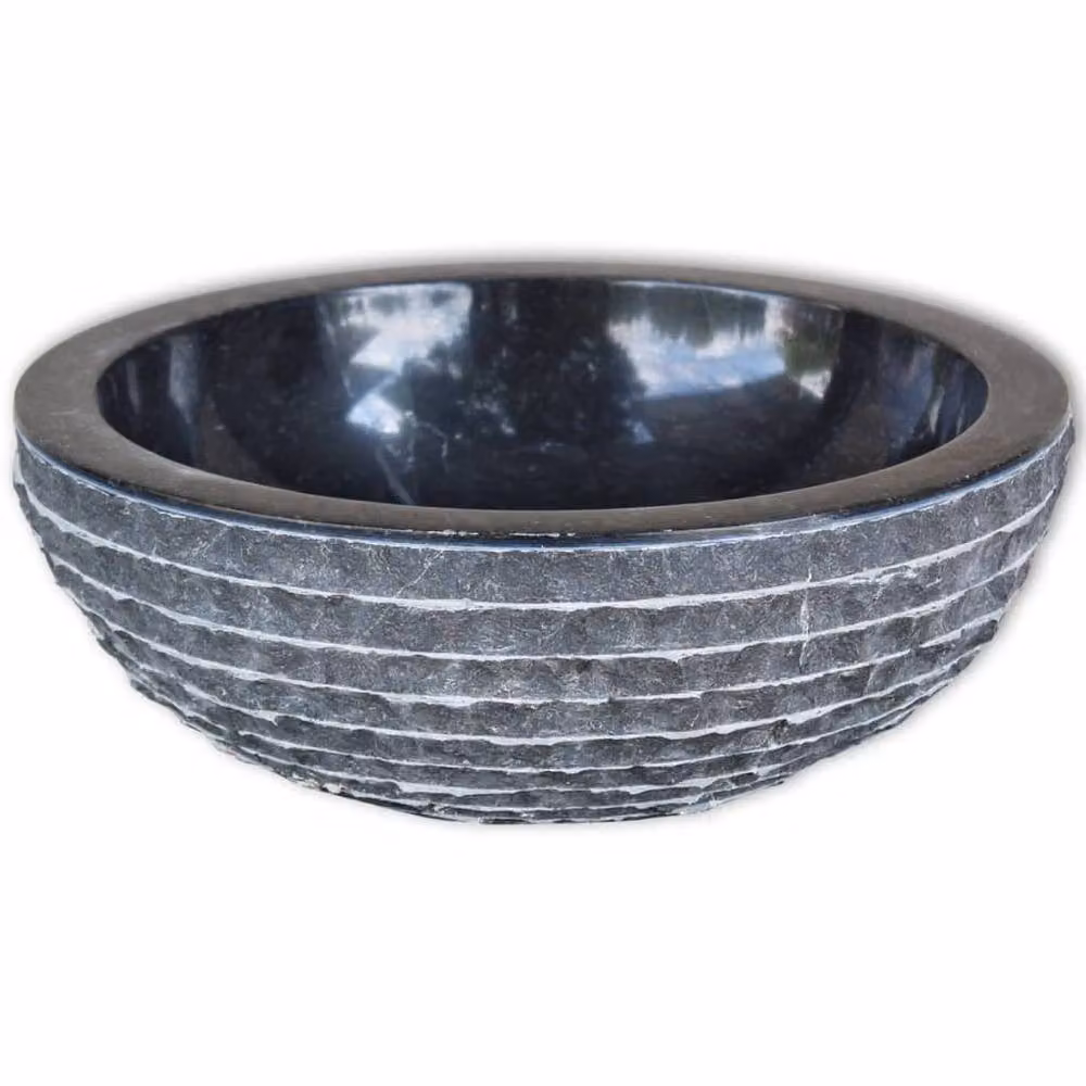 Berkfield Home Elegant Black Marble Basin, Width: 40 cm – 3