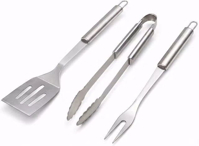 Havendro 3 Piece Stainless Steel BBQ Utensil Set in Silver