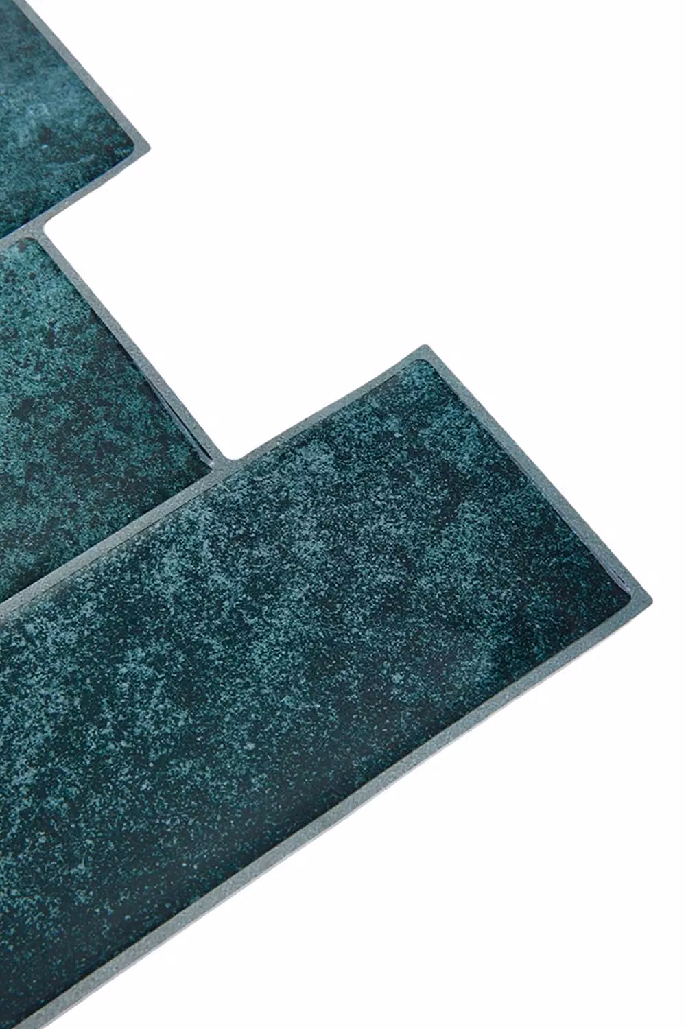 Living and Home 10Pcs 3D Self-Adhesive Stone Effect Subway Tile Wall Stickers in Green – 4