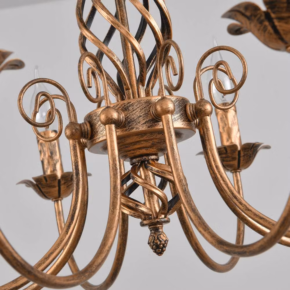 NIVOR 8-Light French Country Vintage Adjustable Bronze Pendant Chandelier – 4