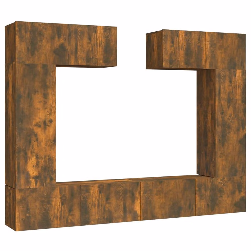 Berkfield Home Classic 6 Piece TV Cabinet Set in Smoked Oak and Brown Engineered Wood – 2