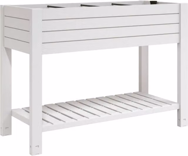 Berkfield Home Garden White Polypropylene Raised Bed W/D/H: 110 x 45 x 79 cm