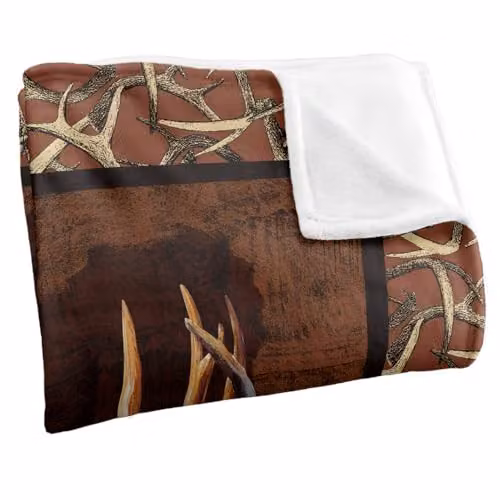 JQ Licensing White Whietail Deer Buck Super Soft Fleece Throw Blanket W: 152 cm, D: 127 cm – 2