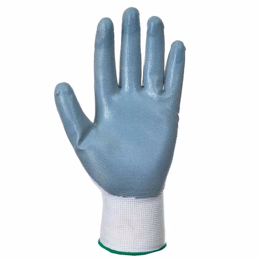 Portwest Nitrile Safety Gloves in Grey, Size M