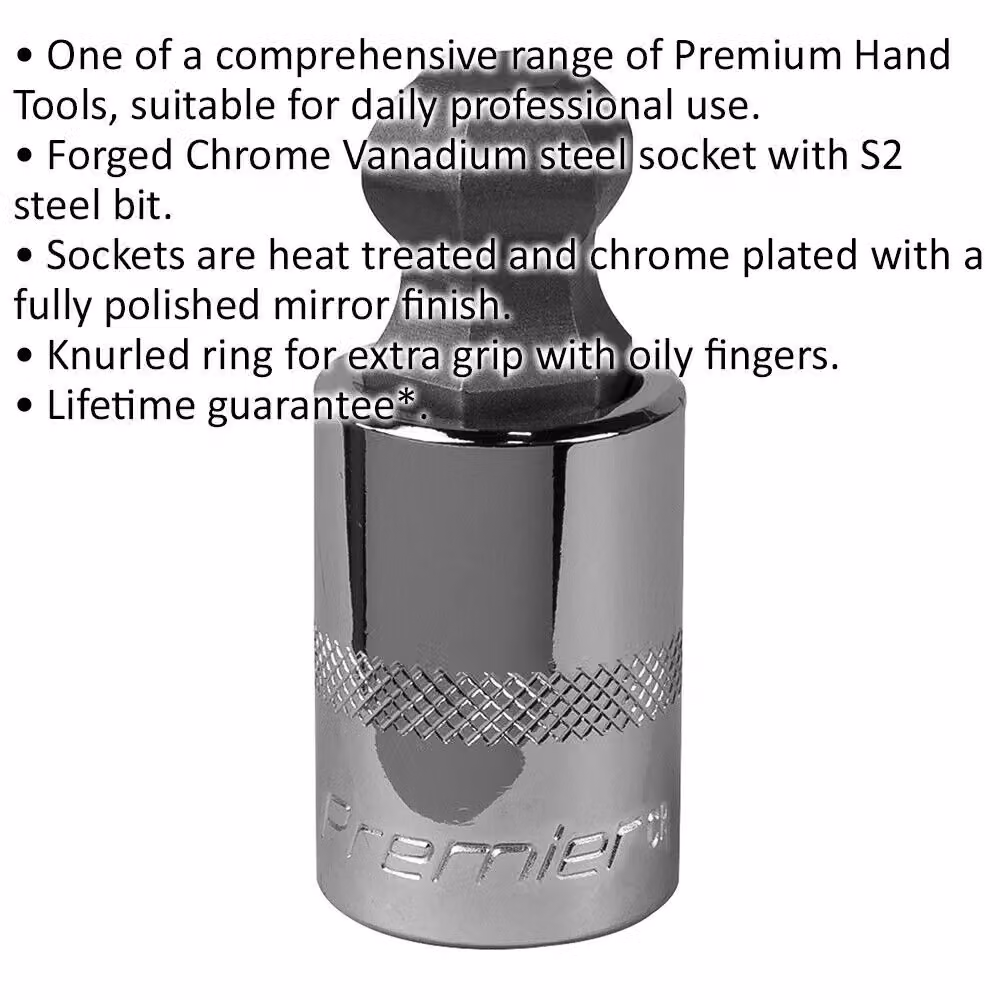 Loops 17mm Ball-End Hex Socket Bit, 1/2 inch Square Drive, Stainless Steel, Silver and Multicolour – 2