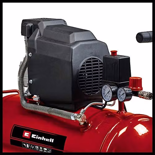 Einhell 50L Oil Lubricated Air Compressor, 8 Bar, 116 PSI, Black and Red – 2
