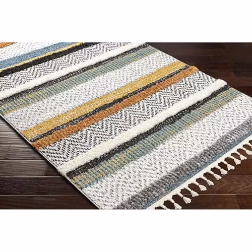 Livabliss Akabli Shaggy Boho Vintage Rug in Multicolour, W/D/H: 90 x 60 x 1 cm – 8