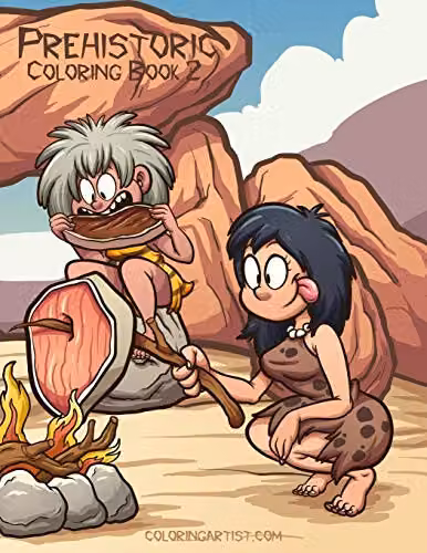 Prehistoric Coloring Book 2 Multicolour Childrens Paper Coloring Book