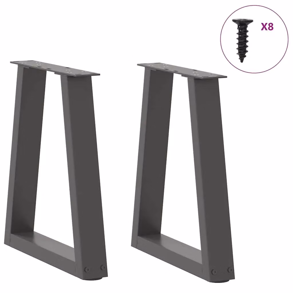 Berkfield Home V-Shape Dining Table Legs, 2 Pieces, Anthracite and Black Steel, W/D/H: 28 x 42 x 43.3 cm – 2
