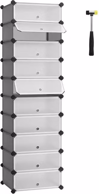 Kelvenix White Cube Shoe Rack with Adjustable Shelves and Back Panel, W/D/H: 30 x 30 x 30 cm – 1