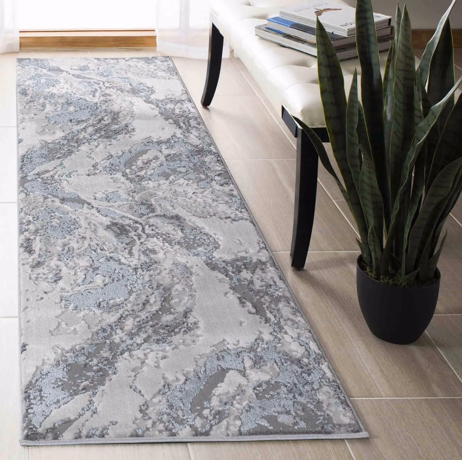 Desire Rugs Picasso Modern Abstract Area Rug in Silver and Grey, W: 120 cm, L: 170 cm – 4