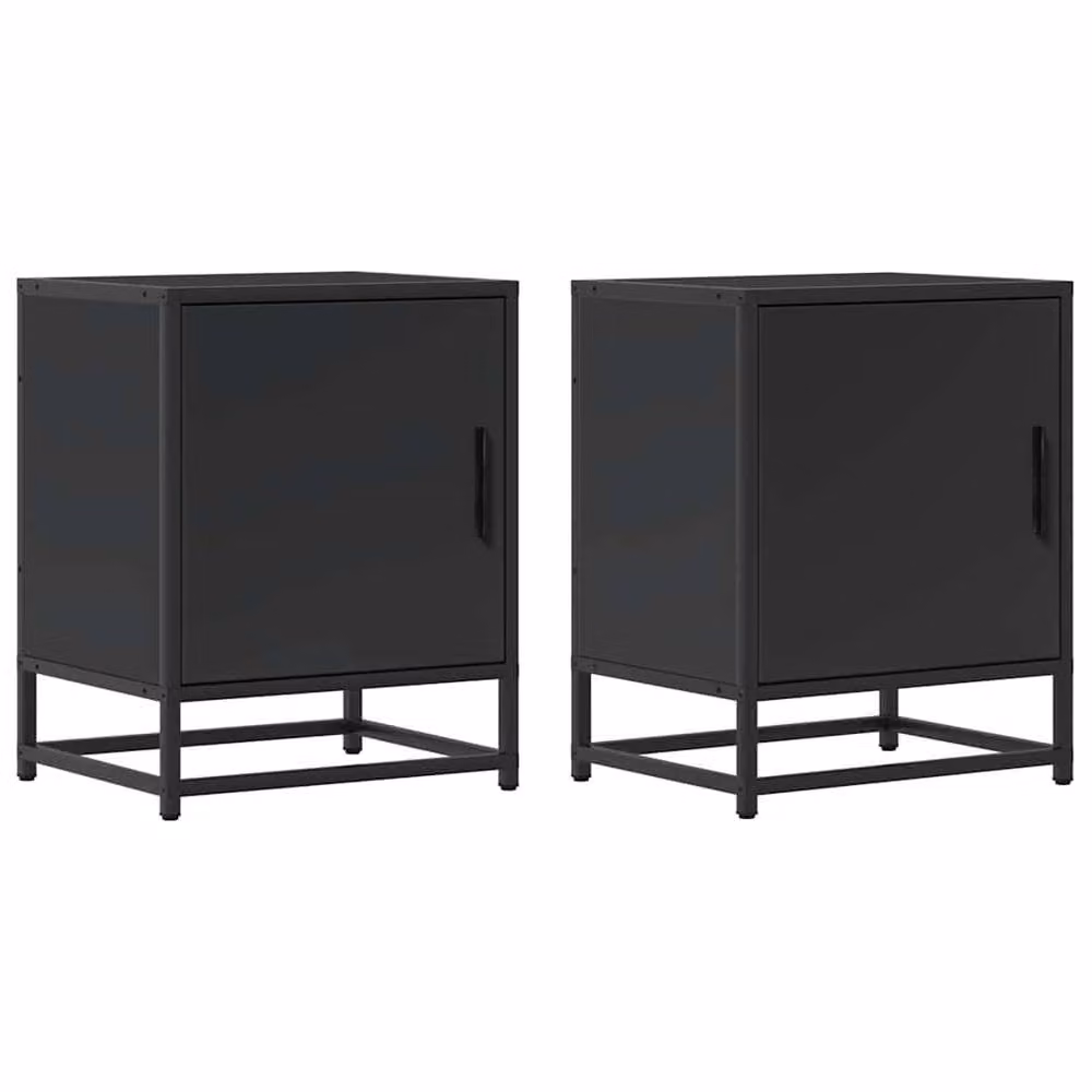 Berkfield Home Elegant Bedside Cabinets, 2 Piece Set in Black, W/D/H: 40 x 31 x 50 cm – 3