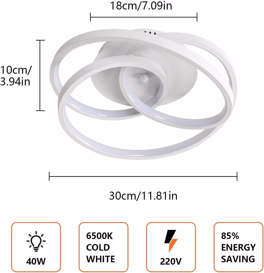 COMELY Modern Spiral LED Ceiling Light, 40W, Cool White – 2