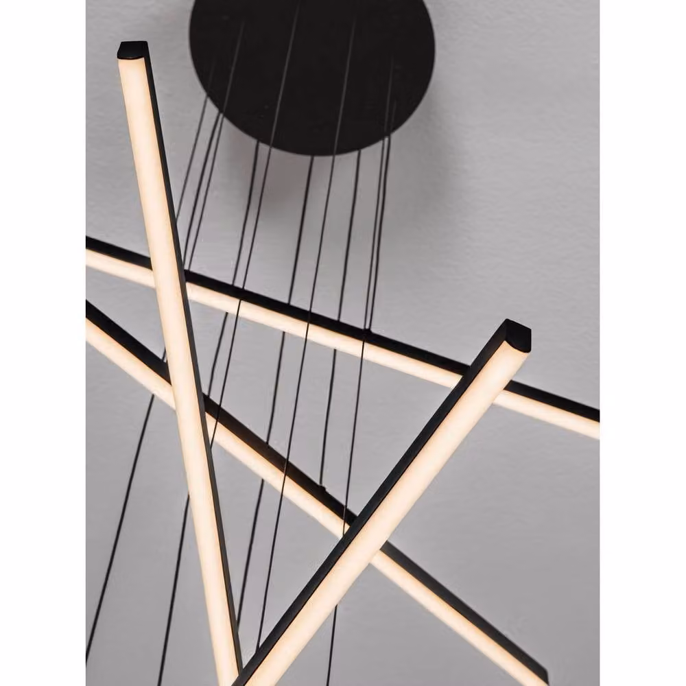 Netlighting Gratta Suspended LED Pendant Light, Black, 49W, 1715lm, 3200K, Dimmable – 3