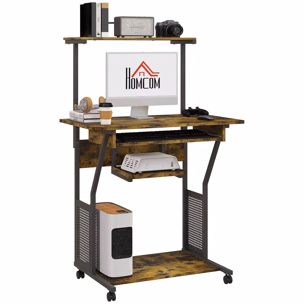 Wyld Haus Nisuke Computer Desk in Brown and Black – 2