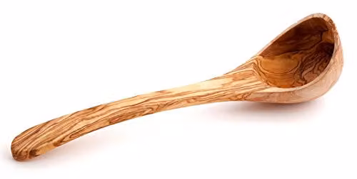 Verano Brown Olive Wood Oval Ladle, 25 cm