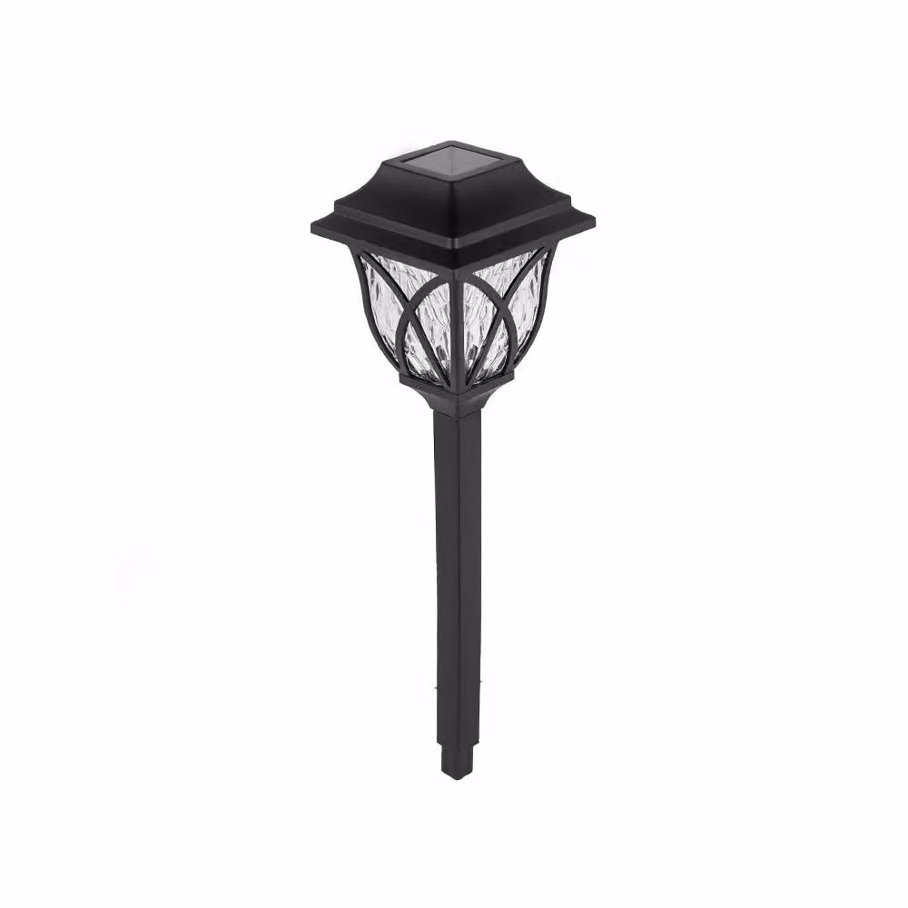 Voltico 2-Piece Cross Lantern Solar Stake Lights with White LED in Black – 2