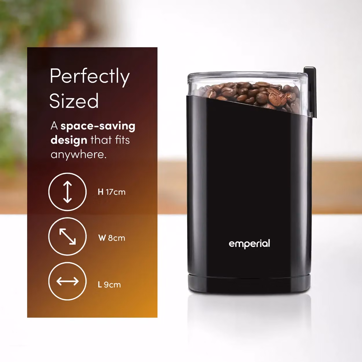 Emperial Electric Coffee Grinder, Bean, Spice and Nut Milling Blender, 140W, Black – 7