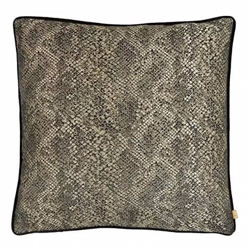 KAI Viper Metallic Snakeskin Piped Velvet Cushion in Bronze, W x D: 50 x 50 cm – 1