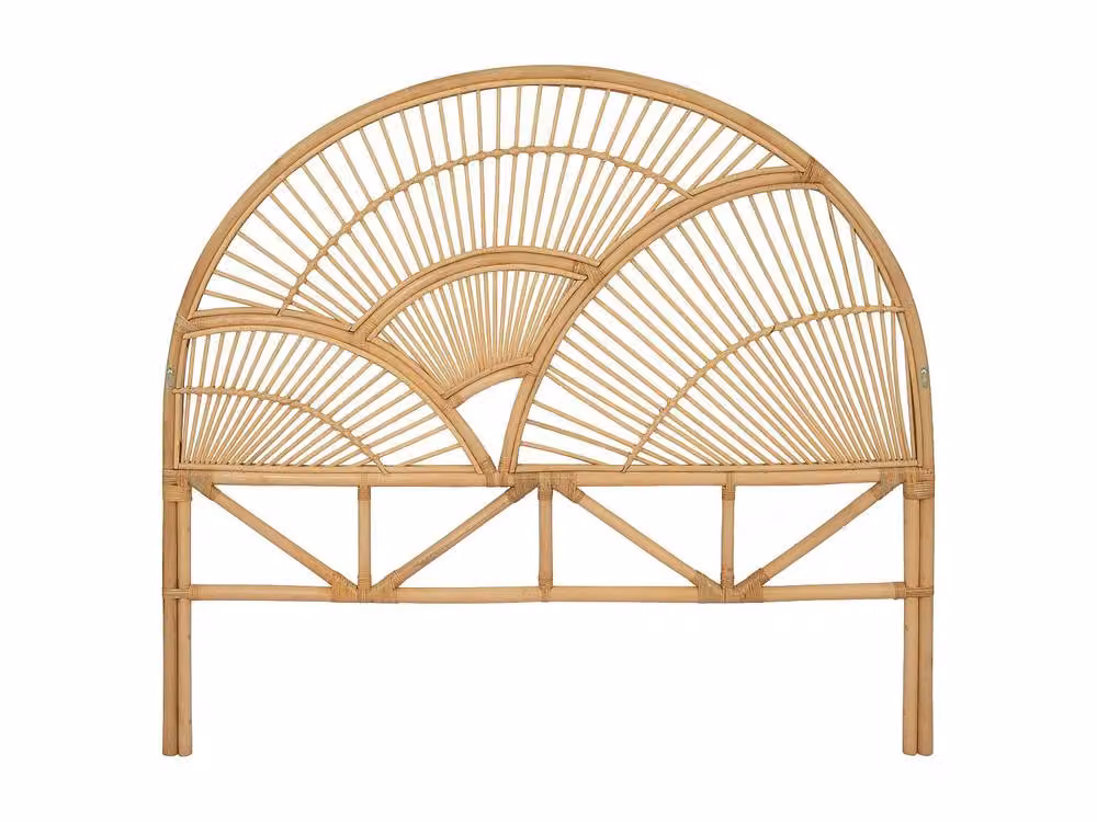 Vente-unique EFELA Wicker Headboard in Light Oak and Beige, Width: 140 cm, Height: 130 cm – 2