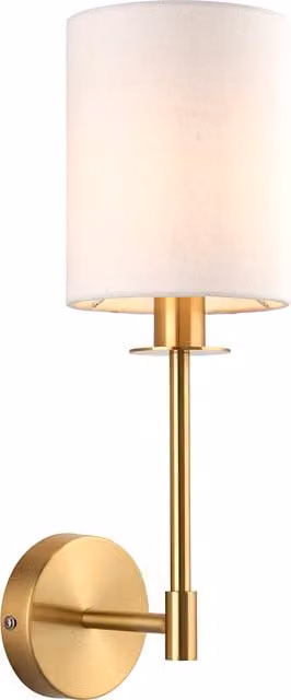 Perch & Parrow Cassidy Wall Light in Satin Brass and White
