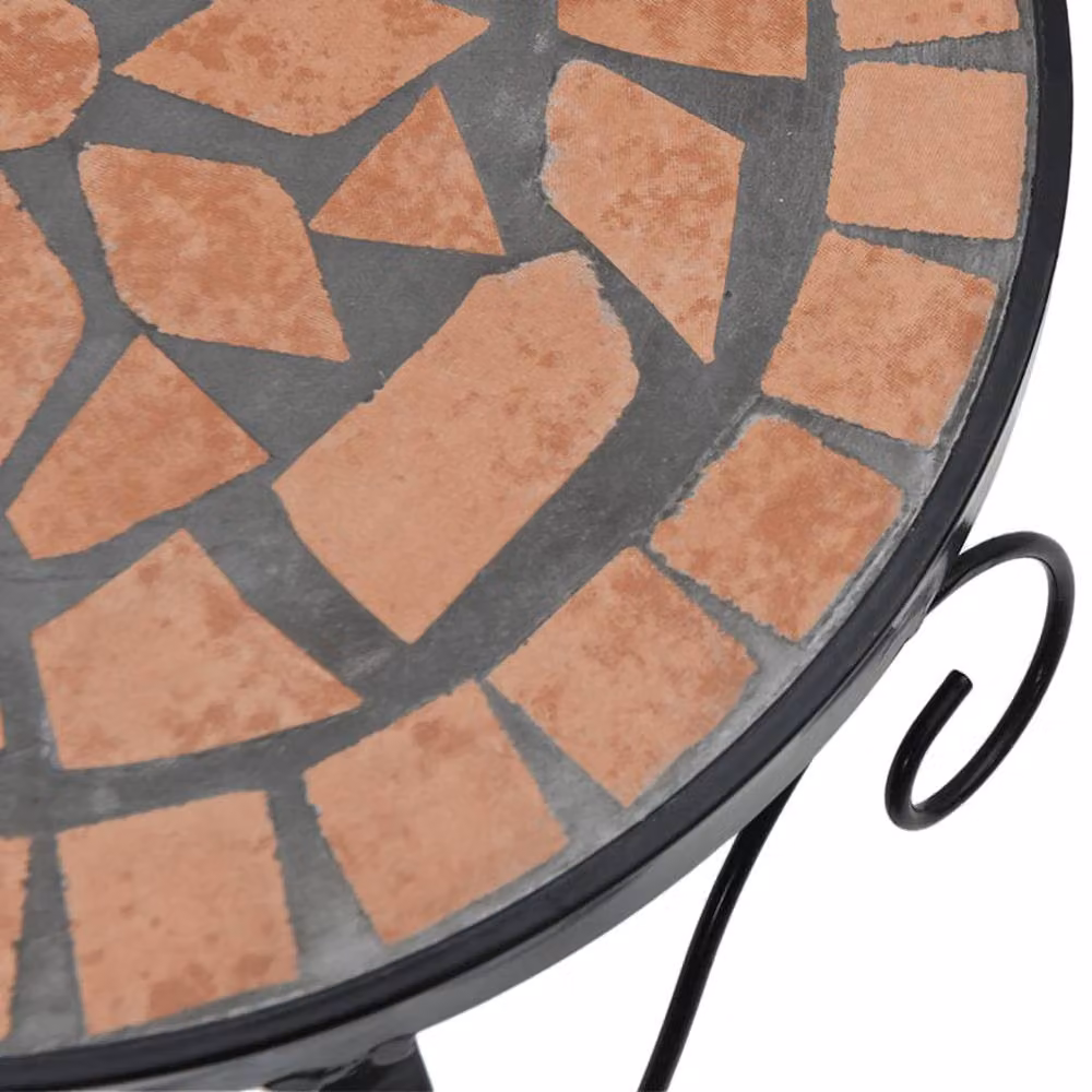 Berkfield Home Set of 3 Terracotta Brown Ceramic and Metal Plant Stands – 6